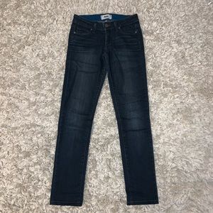 paige dark wash skinny jeans